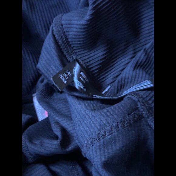 New Free People Pants Large Womens Black Cropped Ribbed Wonderland Leggings - Picture 10 of 11